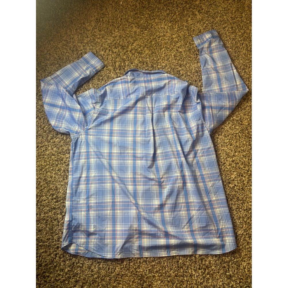 Vineyard Vines Performance Plaid Long Sleeve Button Up Shirt Men's XL Blue Red - Picture 6 of 6